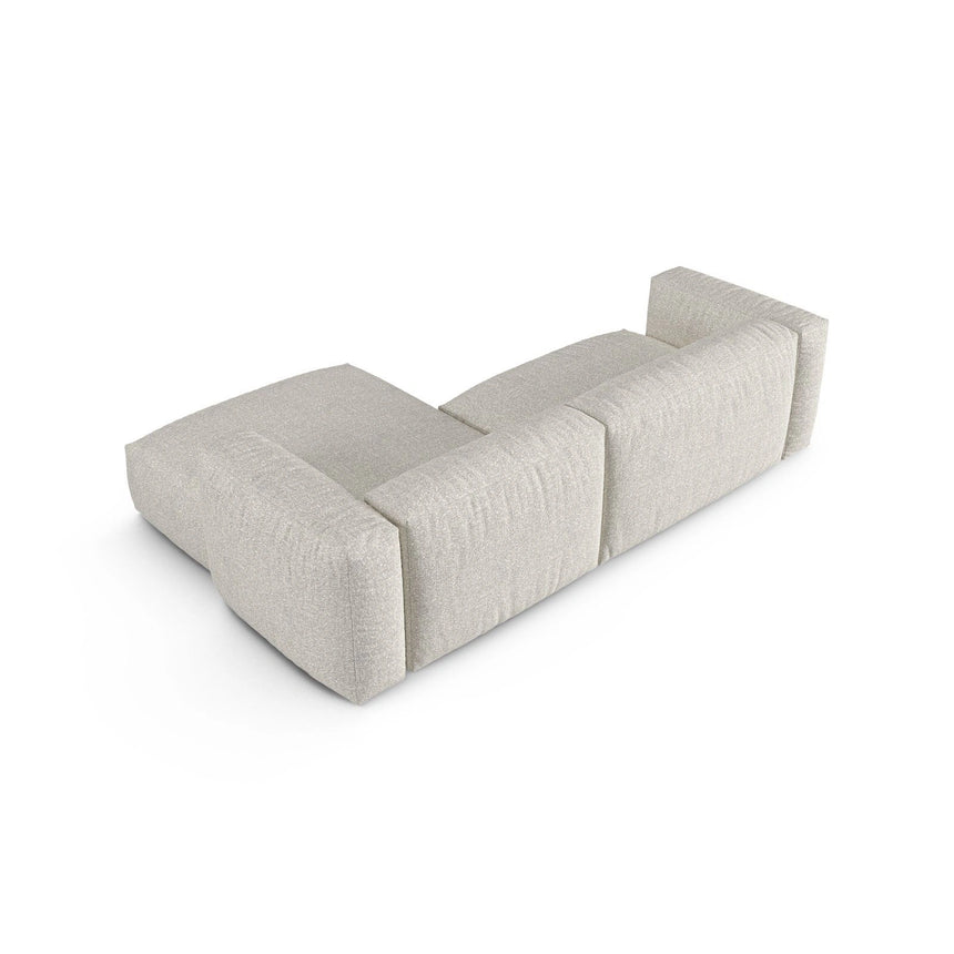Martina modulares Ecksofa, Rechte Seite, Sitztiefe 90 cm, aus Boucle in Grau Beige meliert (Monet Pearl), 280x176 cm von Micadoni – Bild 5