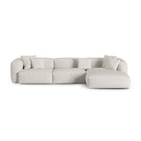 Martina modulares Ecksofa, Rechte Seite, Sitztiefe 90 cm, aus Boucle in Grau Beige meliert (Monet Pearl), 330x176 cm von Micadoni – Bild 1