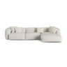 Martina modulares Ecksofa, Rechte Seite, Sitztiefe 90 cm, aus Boucle in Grau Beige meliert (Monet Pearl), 330x176 cm von Micadoni – Bild 1