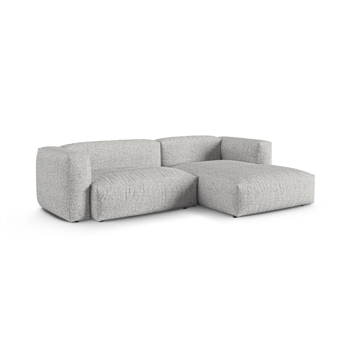Martina modulares Ecksofa, Rechte Seite, Sitztiefe 90 cm, aus Boucle in Silber (Monet Silver), 280x176 cm von Micadoni – Bild 3
