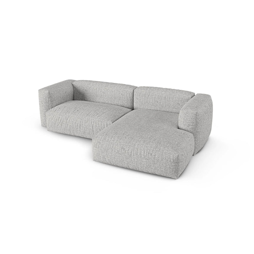 Martina modulares Ecksofa, Rechte Seite, Sitztiefe 90 cm, aus Boucle in Silber (Monet Silver), 280x176 cm von Micadoni – Bild 4