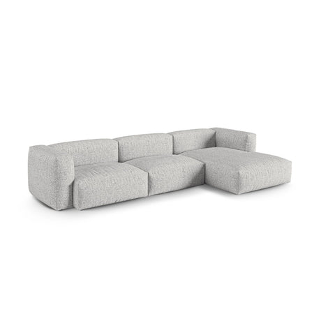 Martina modulares Ecksofa, Rechte Seite, Sitztiefe 90 cm, aus Boucle in Silber (Monet Silver), 330x176 cm von Micadoni – Bild 3