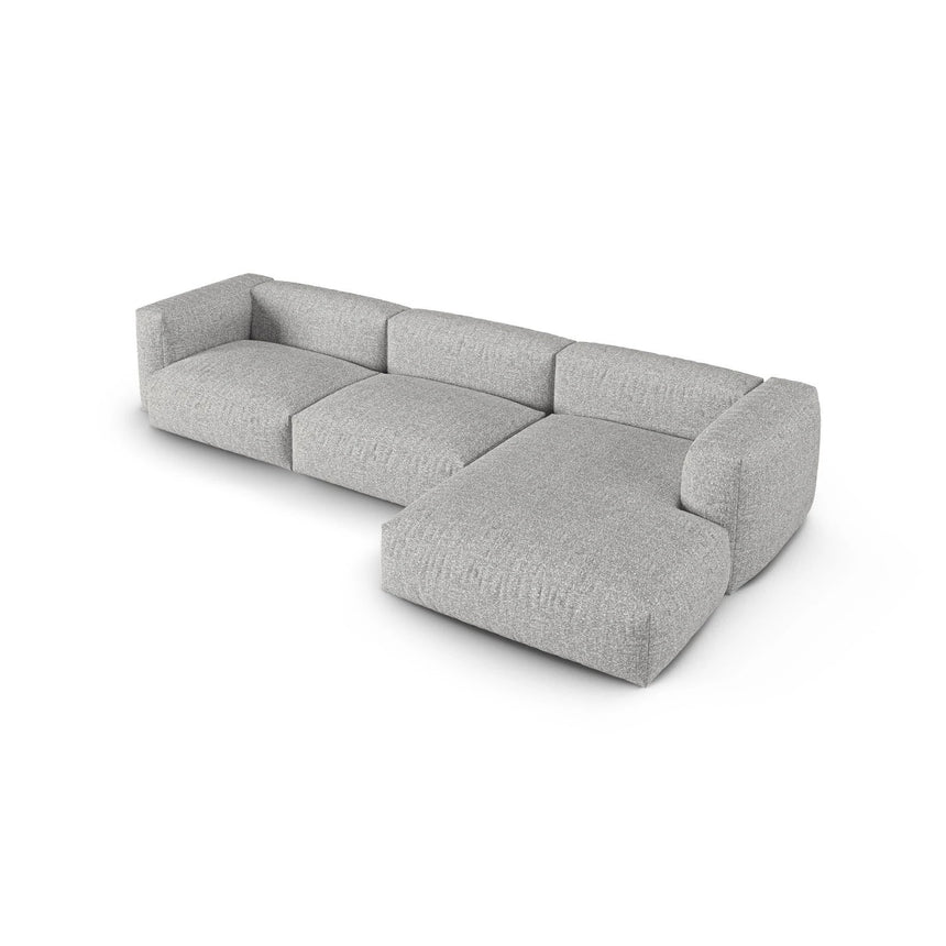 Martina modulares Ecksofa, Rechte Seite, Sitztiefe 90 cm, aus Boucle in Silber (Monet Silver), 330x176 cm von Micadoni – Bild 4