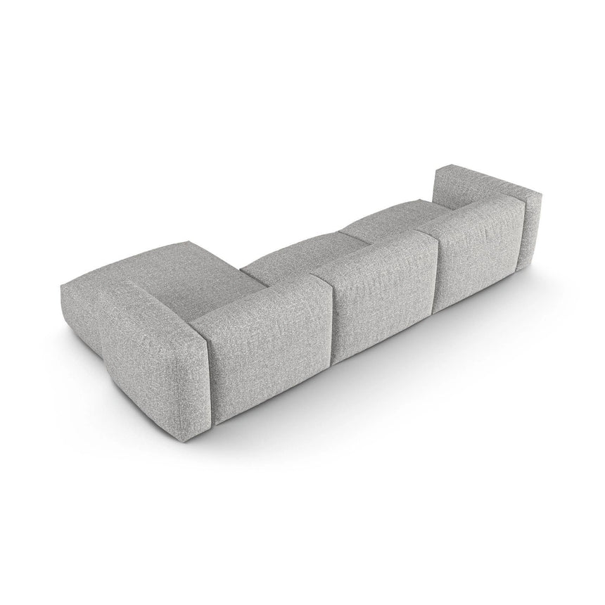Martina modulares Ecksofa, Rechte Seite, Sitztiefe 90 cm, aus Boucle in Silber (Monet Silver), 330x176 cm von Micadoni – Bild 5