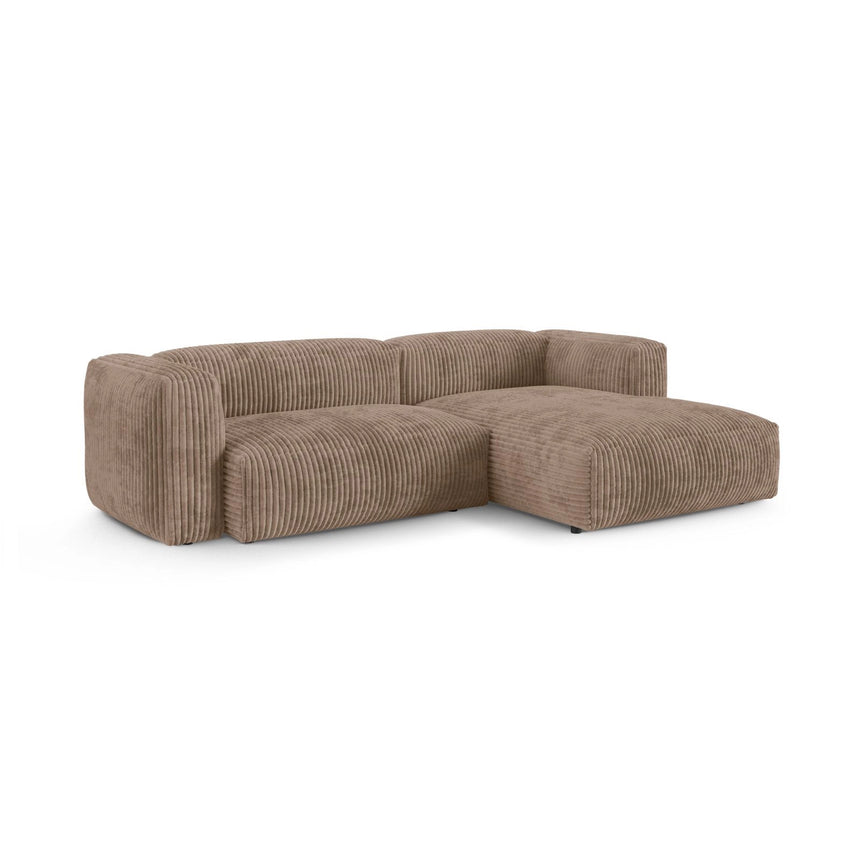 Martina modulares Ecksofa, Rechte Seite, Sitztiefe 90 cm, aus Cord in Acorn (Tilia 17), 280x176 cm von Micadoni – Bild 3