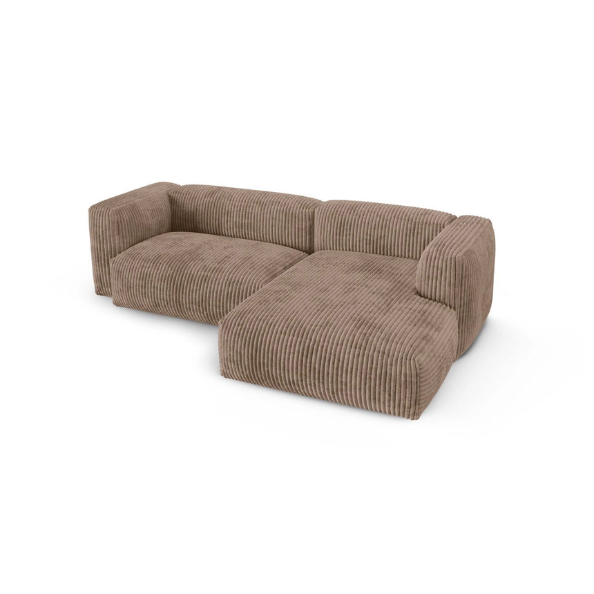 Martina modulares Ecksofa, Rechte Seite, Sitztiefe 90 cm, aus Cord in Acorn (Tilia 17), 280x176 cm von Micadoni – Bild 4
