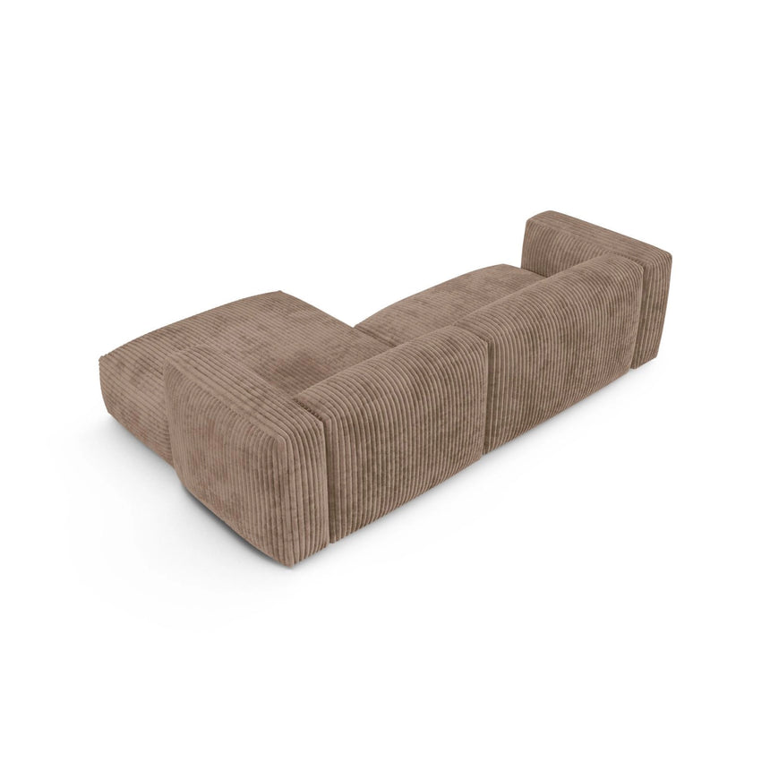 Martina modulares Ecksofa, Rechte Seite, Sitztiefe 90 cm, aus Cord in Acorn (Tilia 17), 280x176 cm von Micadoni – Bild 5