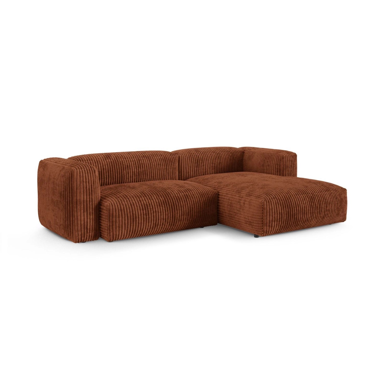 Martina modulares Ecksofa, Rechte Seite, Sitztiefe 90 cm, aus Cord in Brick (Tilia 52), 280x176 cm von Micadoni – Bild 3