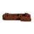 Martina modulares Ecksofa, Rechte Seite, Sitztiefe 90 cm, aus Cord in Brick (Tilia 52), 330x176 cm von Micadoni – Bild 1