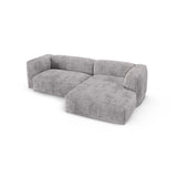 Martina modulares Ecksofa, Rechte Seite, Sitztiefe 90 cm, aus Cord in Hellgrau (Tilia 86), 280x176 cm von Micadoni – Bild 4