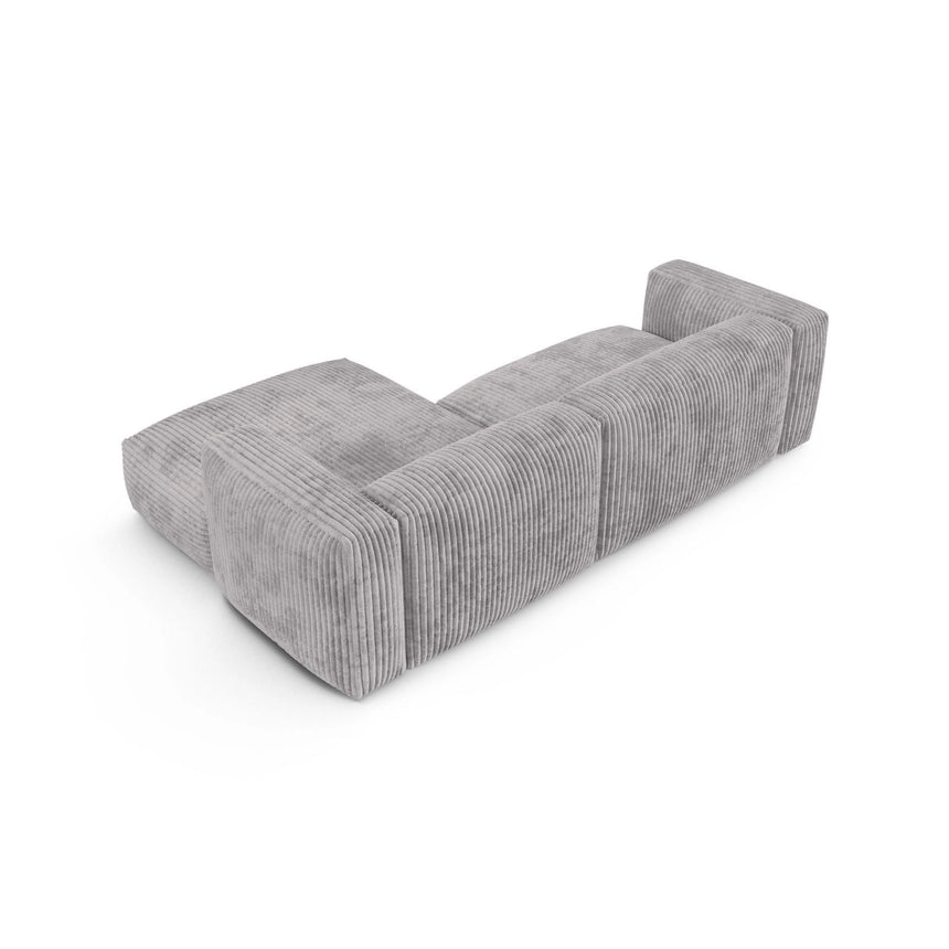Martina modulares Ecksofa, Rechte Seite, Sitztiefe 90 cm, aus Cord in Hellgrau (Tilia 86), 280x176 cm von Micadoni – Bild 5