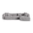 Martina modulares Ecksofa, Rechte Seite, Sitztiefe 90 cm, aus Cord in Hellgrau (Tilia 86), 330x176 cm von Micadoni – Bild 1