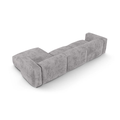 Martina modulares Ecksofa, Rechte Seite, Sitztiefe 90 cm, aus Cord in Hellgrau (Tilia 86), 330x176 cm von Micadoni – Bild 5