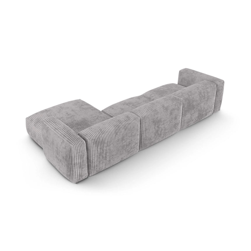 Martina modulares Ecksofa, Rechte Seite, Sitztiefe 90 cm, aus Cord in Hellgrau (Tilia 86), 330x176 cm von Micadoni – Bild 5