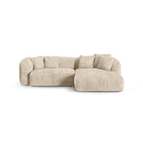 Martina modulares Ecksofa, Rechte Seite, Sitztiefe 90 cm, aus Cord in Leichtes Beige (Tilia 03), 280x176 cm von Micadoni – Bild 1