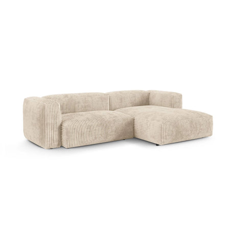 Martina modulares Ecksofa, Rechte Seite, Sitztiefe 90 cm, aus Cord in Leichtes Beige (Tilia 03), 280x176 cm von Micadoni – Bild 3
