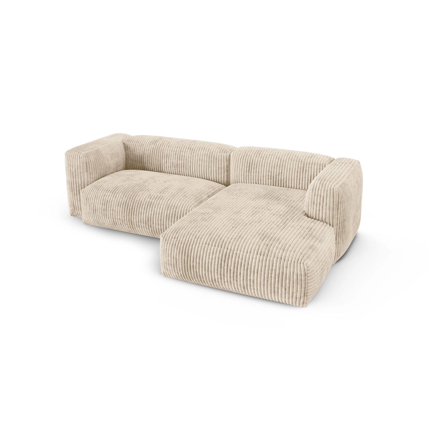 Martina modulares Ecksofa, Rechte Seite, Sitztiefe 90 cm, aus Cord in Leichtes Beige (Tilia 03), 280x176 cm von Micadoni – Bild 4