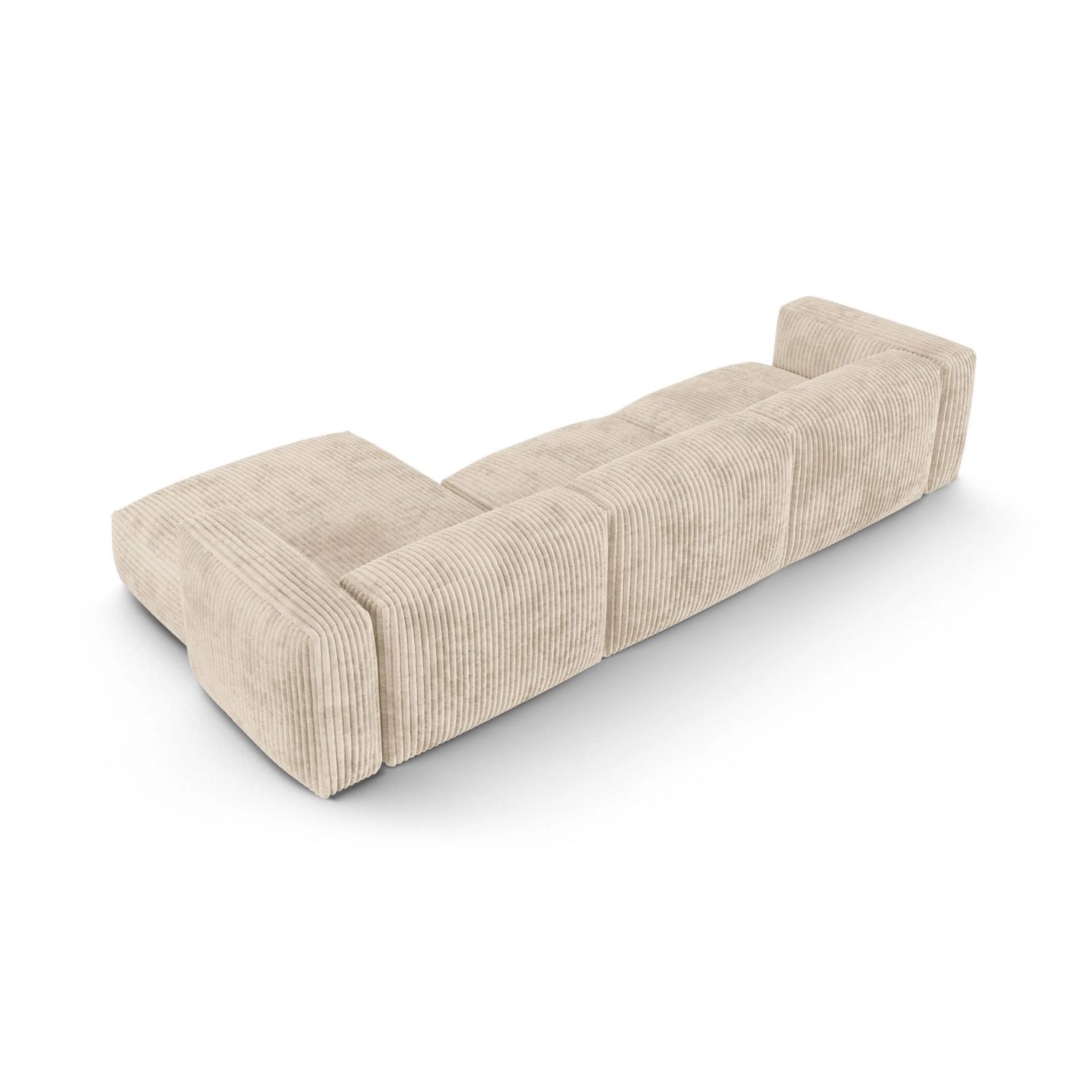 Martina modulares Ecksofa, Rechte Seite, Sitztiefe 90 cm, aus Cord in Leichtes Beige (Tilia 03), 330x176 cm von Micadoni – Bild 5