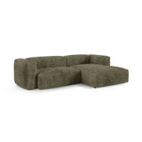Martina modulares Ecksofa, Rechte Seite, Sitztiefe 90 cm, aus Cord in Moosgrün (Tilia 37), 280x176 cm von Micadoni – Bild 3