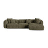 Martina modulares Ecksofa, Rechte Seite, Sitztiefe 90 cm, aus Cord in Moosgrün (Tilia 37), 330x176 cm von Micadoni – Bild 1