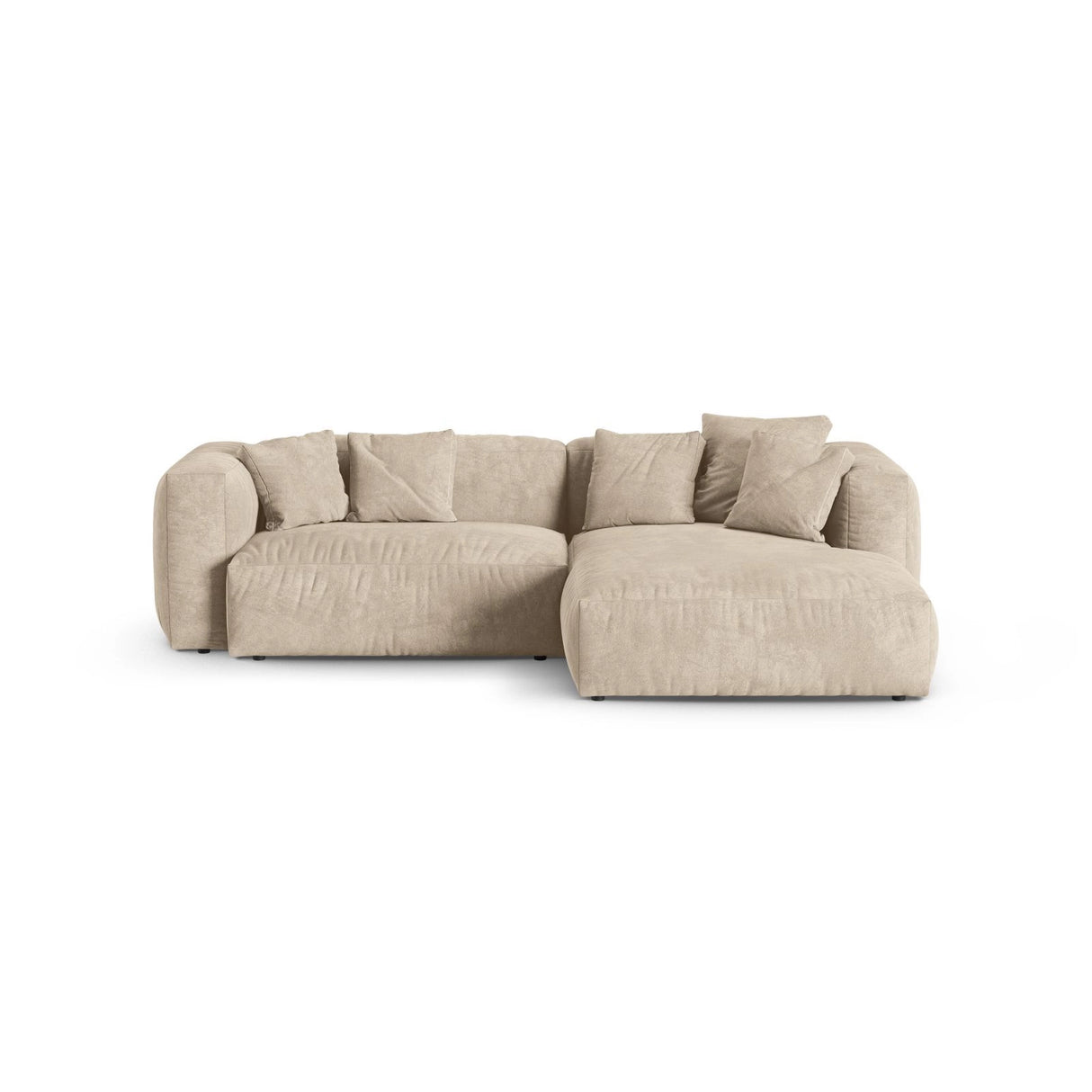Martina modulares Ecksofa, Rechte Seite, Sitztiefe 90 cm, aus Samt, Cord, Boucle oder Strukturstoff, 280x176 cm von Micadoni – Bild 1