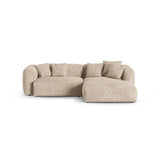 Martina modulares Ecksofa, Rechte Seite, Sitztiefe 90 cm, aus Samt, Cord, Boucle oder Strukturstoff, 280x176 cm von Micadoni – Bild 1