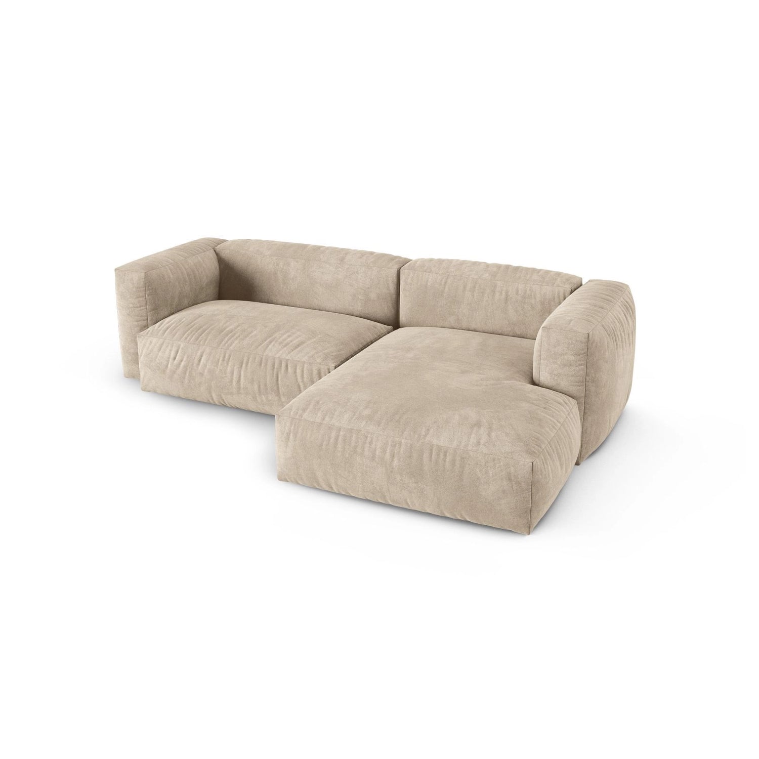 Martina modulares Ecksofa, Rechte Seite, Sitztiefe 90 cm, aus Samt, Cord, Boucle oder Strukturstoff, 280x176 cm von Micadoni – Bild 4