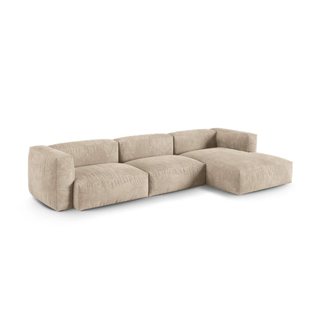 Martina modulares Ecksofa, Rechte Seite, Sitztiefe 90 cm, aus Samt, Cord, Boucle oder Strukturstoff, 330x176 cm von Micadoni – Bild 3