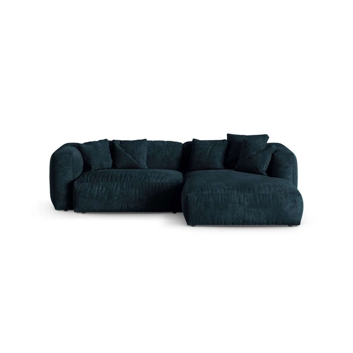 Martina modulares Ecksofa, Rechte Seite, Sitztiefe 90 cm, aus Samt in Deep Petrol (Vogue 13), 280x176 cm von Micadoni – Bild 1