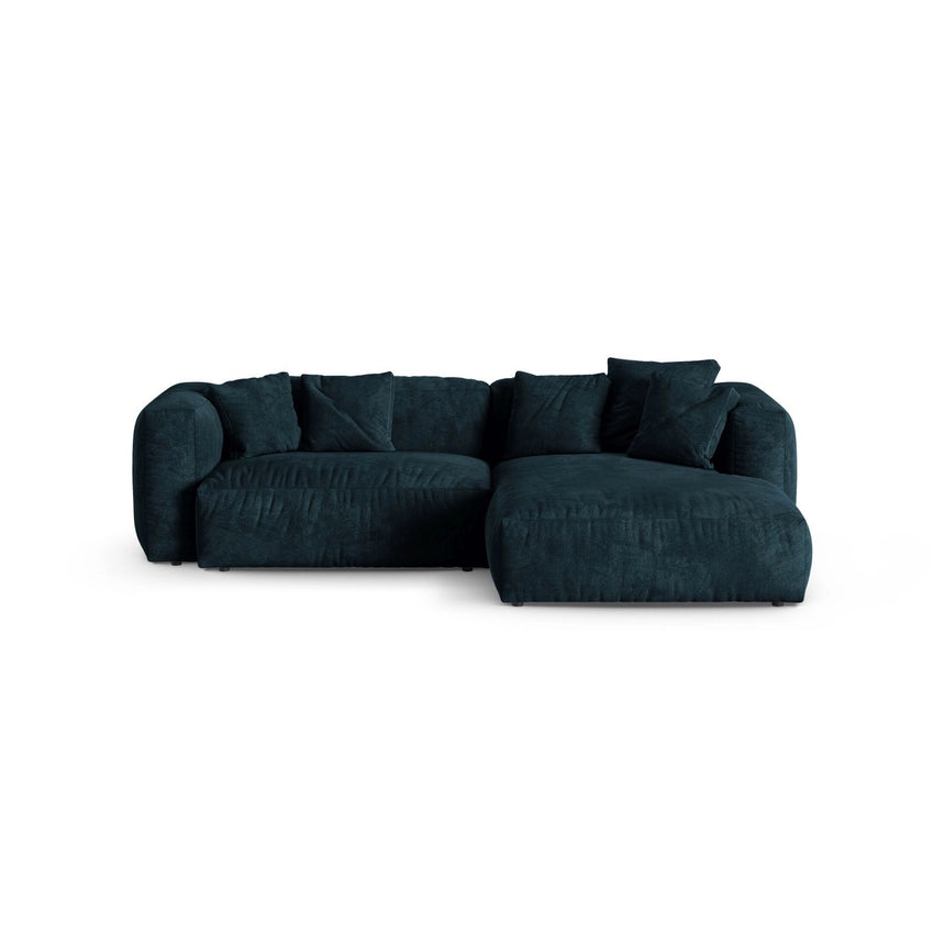 Martina modulares Ecksofa, Rechte Seite, Sitztiefe 90 cm, aus Samt in Deep Petrol (Vogue 13), 280x176 cm von Micadoni – Bild 1