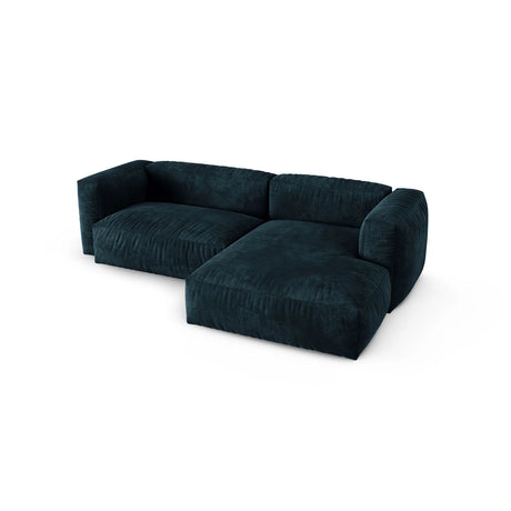 Martina modulares Ecksofa, Rechte Seite, Sitztiefe 90 cm, aus Samt in Deep Petrol (Vogue 13), 280x176 cm von Micadoni – Bild 4
