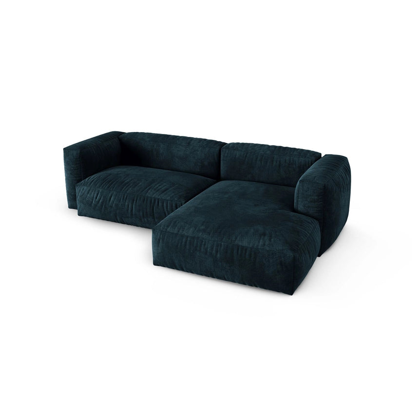 Martina modulares Ecksofa, Rechte Seite, Sitztiefe 90 cm, aus Samt in Deep Petrol (Vogue 13), 280x176 cm von Micadoni – Bild 4