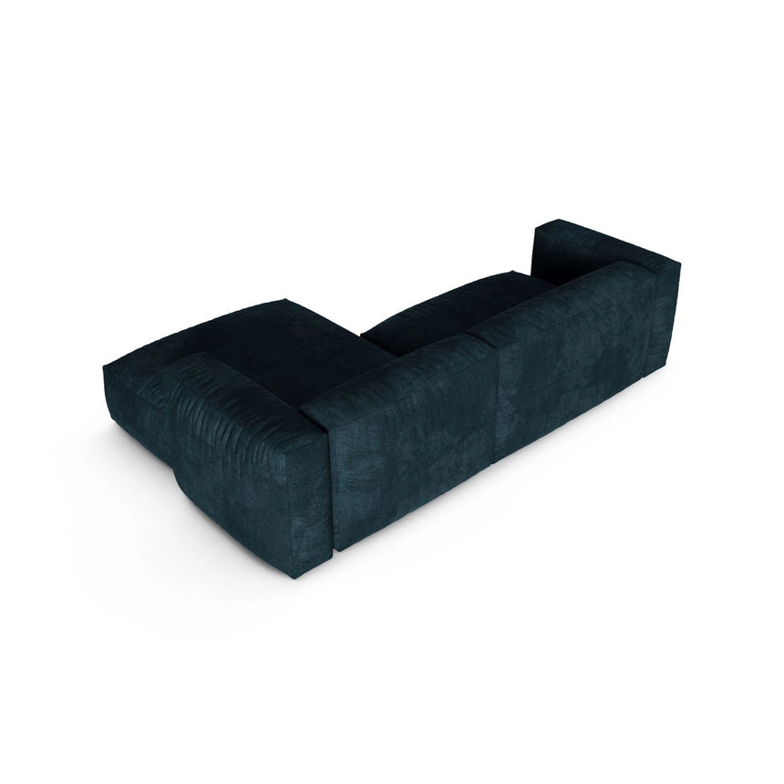Martina modulares Ecksofa, Rechte Seite, Sitztiefe 90 cm, aus Samt in Deep Petrol (Vogue 13), 280x176 cm von Micadoni – Bild 5