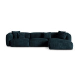 Martina modulares Ecksofa, Rechte Seite, Sitztiefe 90 cm, aus Samt in Deep Petrol (Vogue 13), 330x176 cm von Micadoni – Bild 1