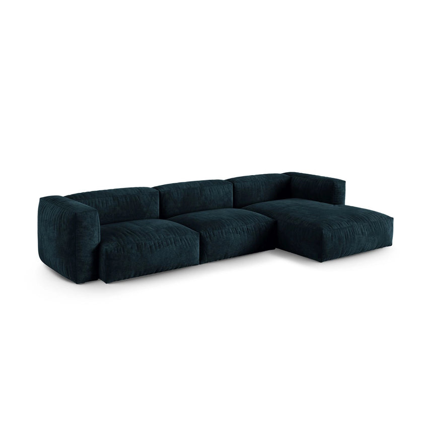 Martina modulares Ecksofa, Rechte Seite, Sitztiefe 90 cm, aus Samt in Deep Petrol (Vogue 13), 330x176 cm von Micadoni – Bild 3