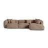 Martina modulares Ecksofa, Rechte Seite, Sitztiefe 90 cm, aus Samt in Dunkelbeige (Vogue 3), 330x176 cm von Micadoni – Bild 1