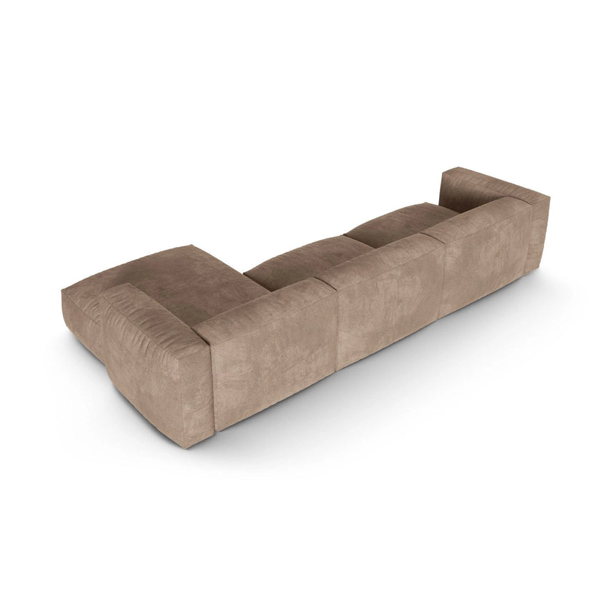 Martina modulares Ecksofa, Rechte Seite, Sitztiefe 90 cm, aus Samt in Dunkelbeige (Vogue 3), 330x176 cm von Micadoni – Bild 5