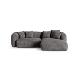 Martina modulares Ecksofa, Rechte Seite, Sitztiefe 90 cm, aus Samt in Grau (Vogue 15), 280x176 cm von Micadoni – Bild 1