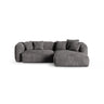 Martina modulares Ecksofa, Rechte Seite, Sitztiefe 90 cm, aus Samt in Grau (Vogue 15), 280x176 cm von Micadoni – Bild 1