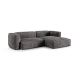 Martina modulares Ecksofa, Rechte Seite, Sitztiefe 90 cm, aus Samt in Grau (Vogue 15), 280x176 cm von Micadoni – Bild 3