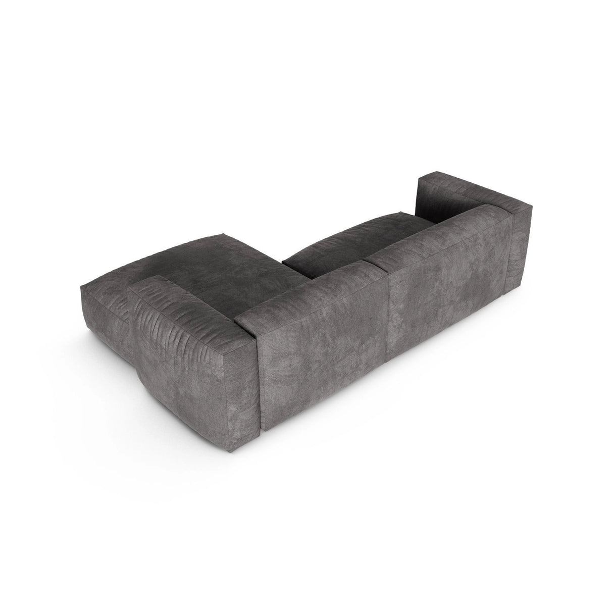 Martina modulares Ecksofa, Rechte Seite, Sitztiefe 90 cm, aus Samt in Grau (Vogue 15), 280x176 cm von Micadoni – Bild 5