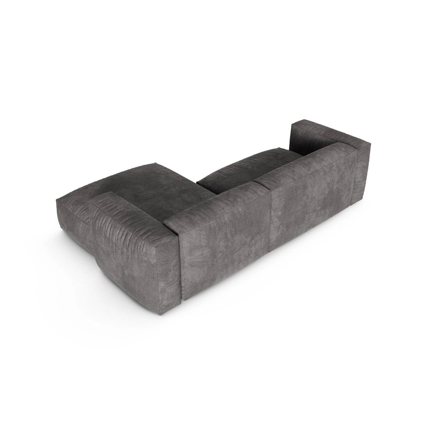 Martina modulares Ecksofa, Rechte Seite, Sitztiefe 90 cm, aus Samt in Grau (Vogue 15), 280x176 cm von Micadoni – Bild 5