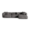 Martina modulares Ecksofa, Rechte Seite, Sitztiefe 90 cm, aus Samt in Grau (Vogue 15), 330x176 cm von Micadoni – Bild 1