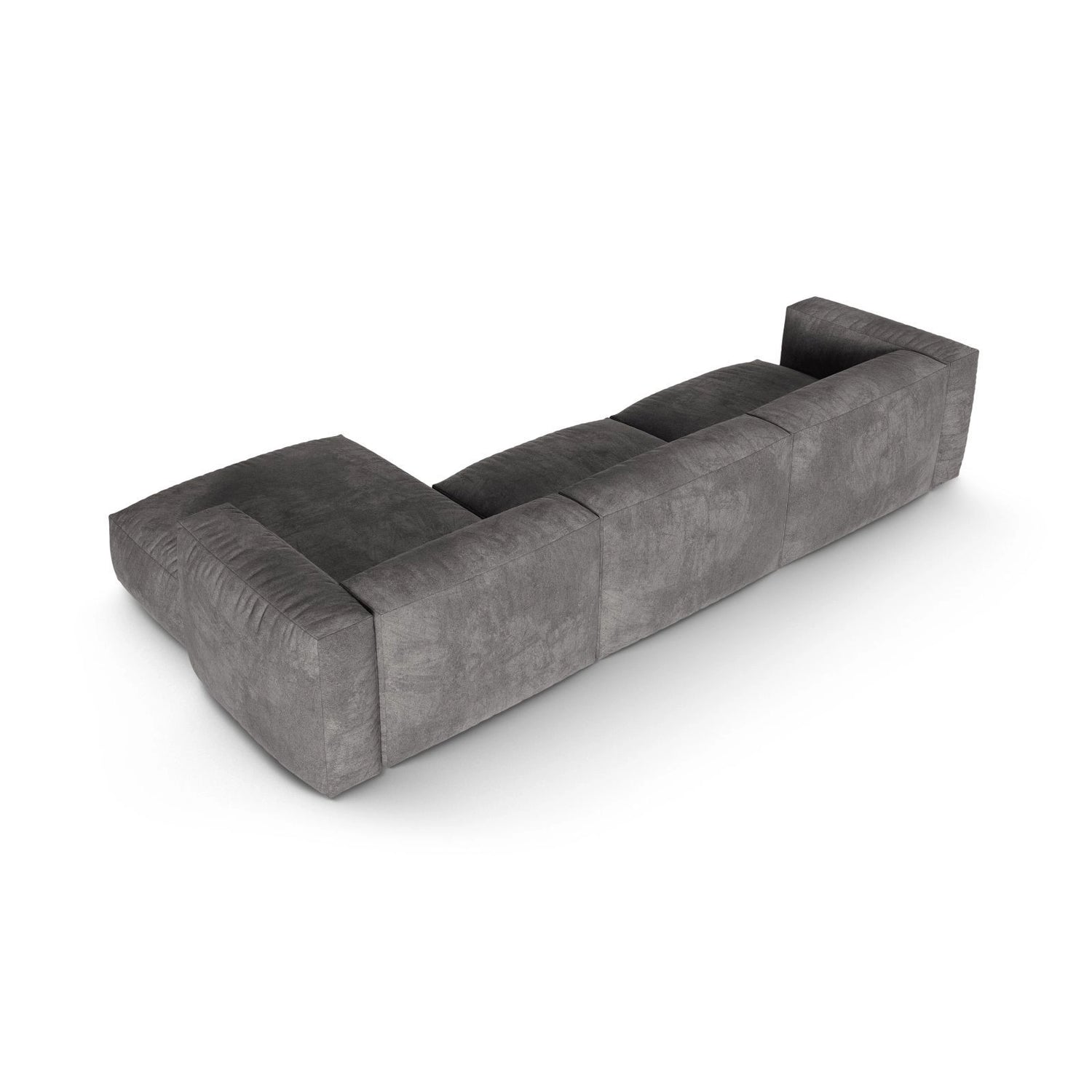 Martina modulares Ecksofa, Rechte Seite, Sitztiefe 90 cm, aus Samt in Grau (Vogue 15), 330x176 cm von Micadoni – Bild 5