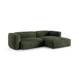 Martina modulares Ecksofa, Rechte Seite, Sitztiefe 90 cm, aus Samt in Grün (Vogue 11), 280x176 cm von Micadoni – Bild 3