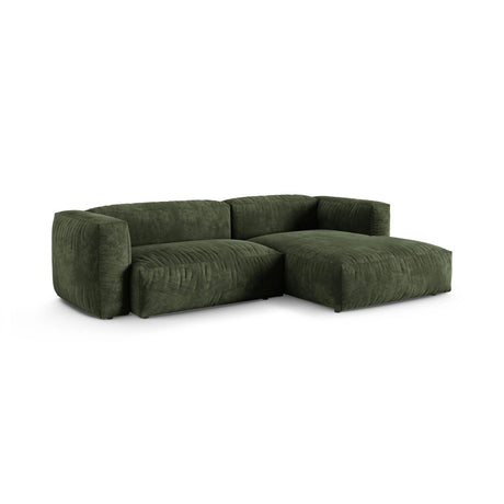 Martina modulares Ecksofa, Rechte Seite, Sitztiefe 90 cm, aus Samt in Grün (Vogue 11), 280x176 cm von Micadoni – Bild 3