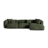 Martina modulares Ecksofa, Rechte Seite, Sitztiefe 90 cm, aus Samt in Grün (Vogue 11), 330x176 cm von Micadoni – Bild 1