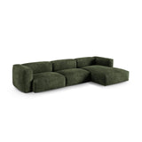 Martina modulares Ecksofa, Rechte Seite, Sitztiefe 90 cm, aus Samt in Grün (Vogue 11), 330x176 cm von Micadoni – Bild 3