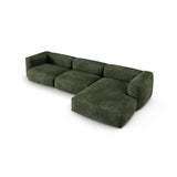Martina modulares Ecksofa, Rechte Seite, Sitztiefe 90 cm, aus Samt in Grün (Vogue 11), 330x176 cm von Micadoni – Bild 4