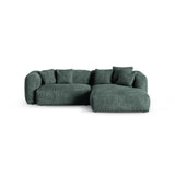 Martina modulares Ecksofa, Rechte Seite, Sitztiefe 90 cm, aus Samt in Petrol (Vogue 12), 280x176 cm von Micadoni – Bild 1